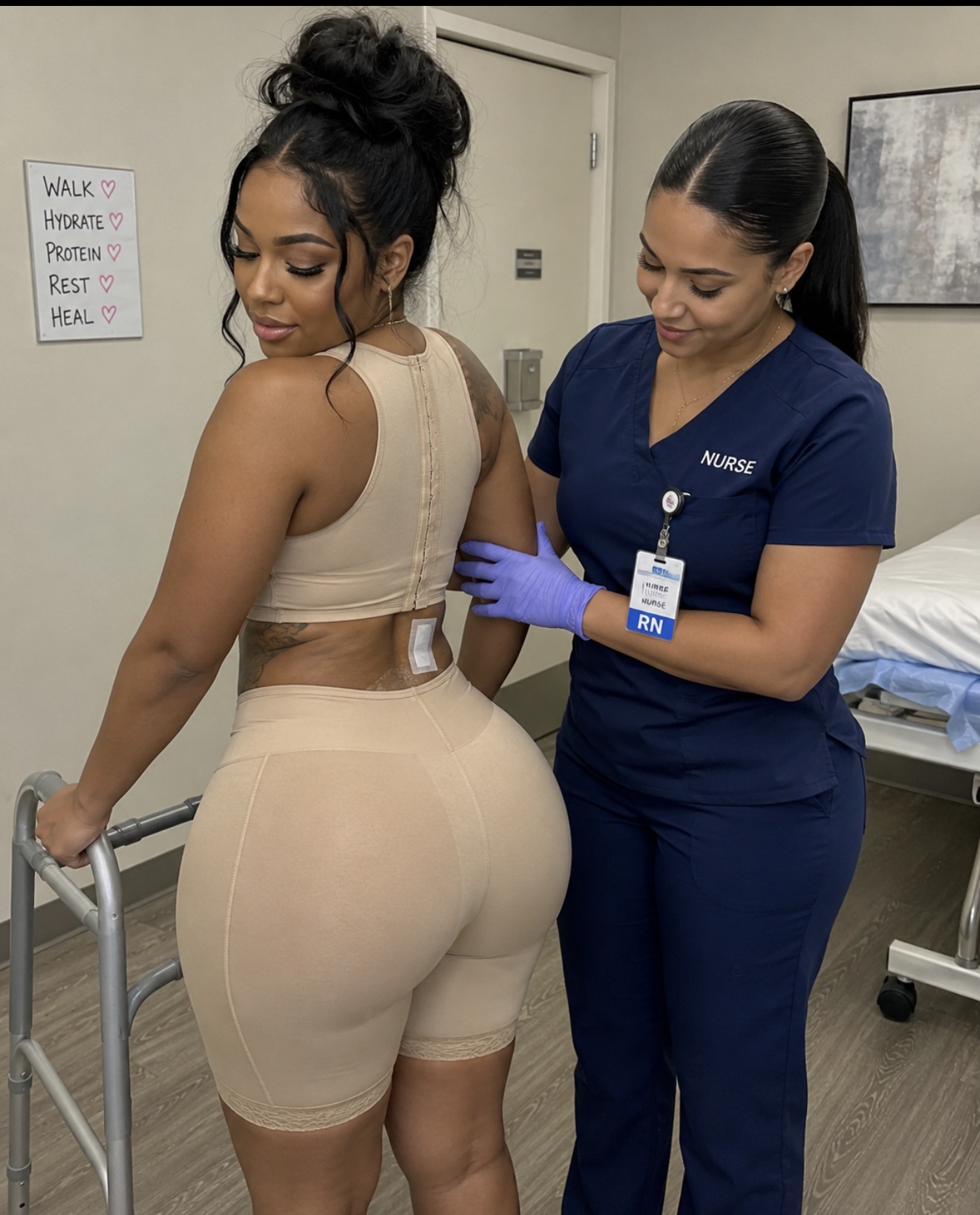 Caregiver assisting a patient during recovery